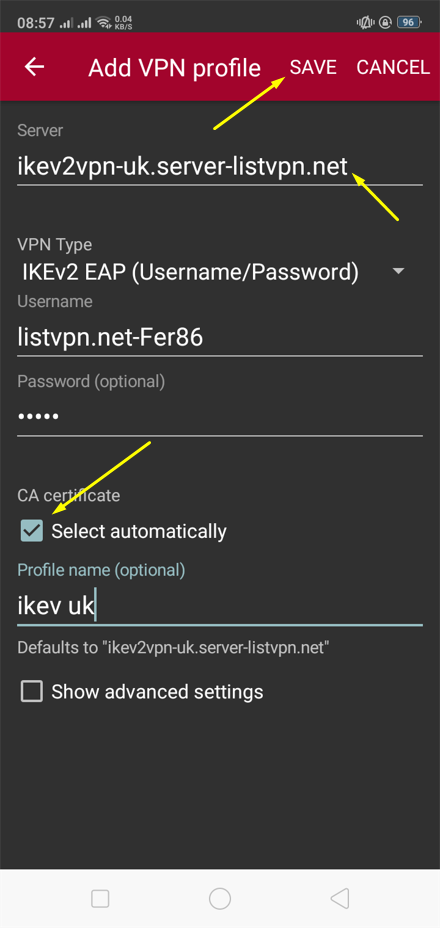 Ikev2/strongswan VPN On Android