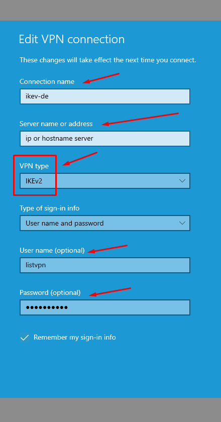 Ikev2/strongswan VPN On Windows10