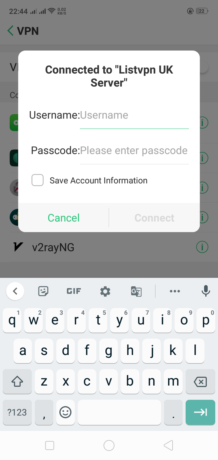 l2tp VPN On android