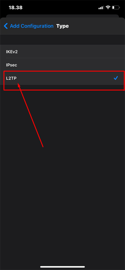 l2tp VPN On iphone