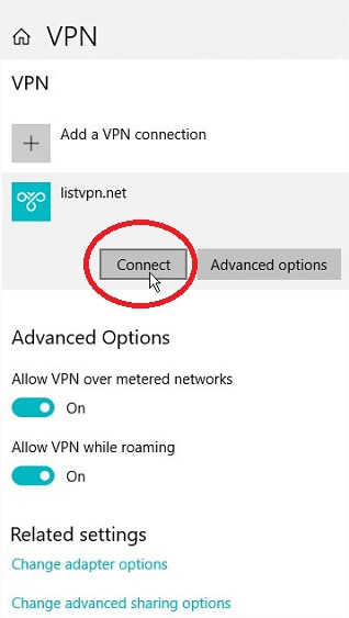 PPTP VPN On Windows10